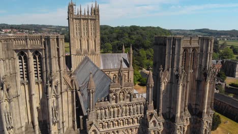 Aerial-view-of-Wells-Cathedral-and-the-surrounding-fields-in-Somerset