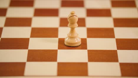 A-beautiful-bishop-moved-on-a-bright-wooden-chessboard