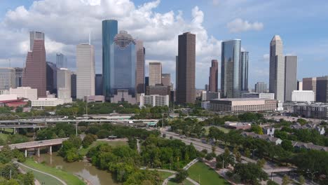 Aerial-view-of-downtown-Houston-and-surrounding-area