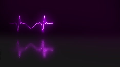 Digitale-CGI-Herzschlaglinien,-Violett-Beleuchtet