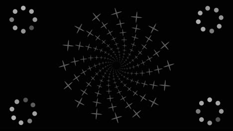 grey-lines-and-circles-spinning-rotating-on-black-background-2D-motion-graphics-abstract-animation