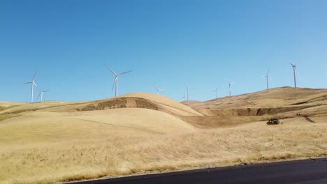 Passing-by-windmills-on-the-road-in-California