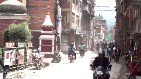 Kathmandu,-Nepal---October-1,-2019:-Traffic-on-the-roads-of-Kathmandu,-Nepal-and-the-pollution-in-the-city