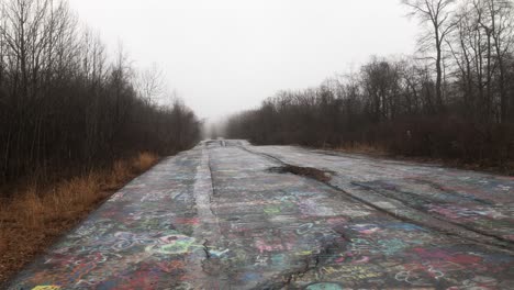 Centralia,-Pennsylvania,-Graffiti,-Carretera,-En,-Abandonado,-Rt61