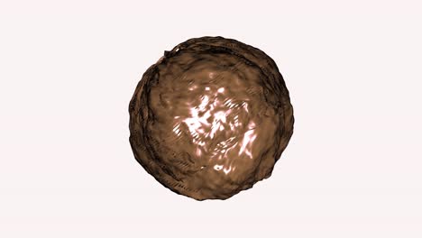Chocolate-ball-or-chocolate-covered-candy-in-a-spinning-animation---white-background