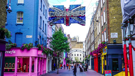 London-England,-circa-:-timelapse-shopping-area-at-Carnaby-street-in-London,-England
