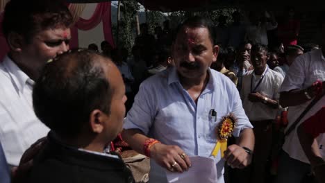 Indian-politicians-at-a-public-gathering-at-Uttarakhand,-India
