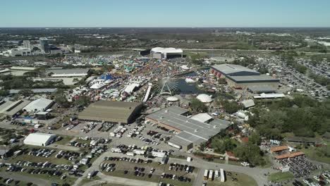 Aerial-View-of-Florida-State-Fair-With-Amphitheater-and-I-4-in-Background