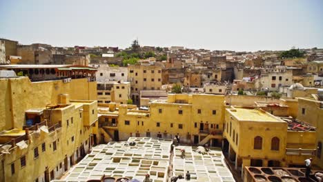 Colourful-buildings-and-the-Tannery-of-Chouara-at-Fes-el-Bali-in-Morocco