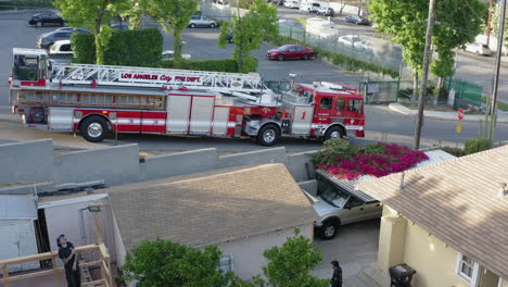 Deichselfahrzeug-Feuerwehrautos-Der-Feuerwehr-Von-Los-Angeles