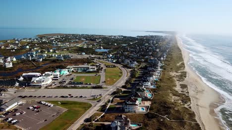 Hatteras-NC-Aerial,-Hatteras-North-Carolina-along-the-Outer-Banks-of-NC-Aerial