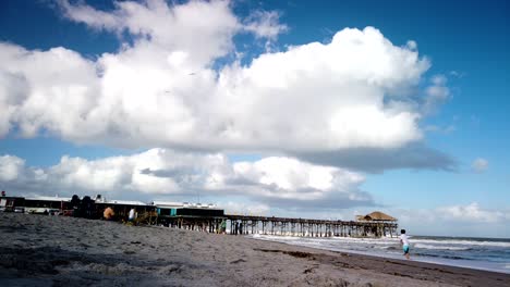 Cloud-Timelapse-with-Background-People-at-Cocoa-Beach-Pier-in-Florida