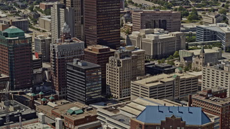 Des-Moines-Iowa-Circling-aerial-of-the-skyscraper-office-and-apartment-blocks-of-downtown---6k-smooth-professional-footage---August-2020