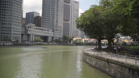 Calm-Singapore-River-On-Downtown-From-Cavenagh-Bridge-In-Singapore