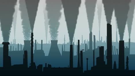 Plumes-of-smoke-rising-from-factory-chimneys