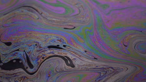 Soap-Bubbles-Macro---Shimmering-Surface-Of-Colorful-Bubble-Patterns