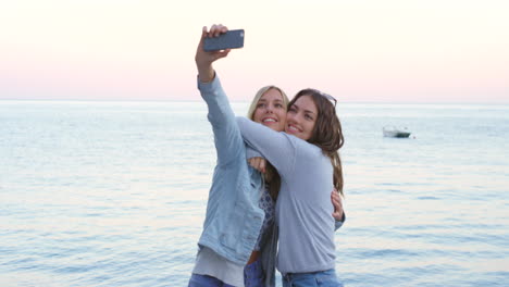 Happy,-phone-or-friends-for-selfie