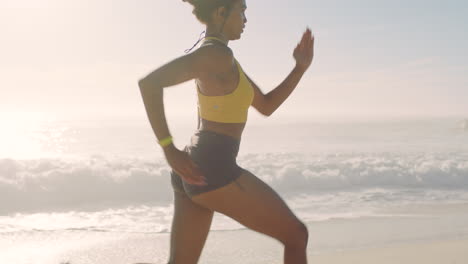 Fit,-active-and-sporty-jogger-running-at-sunset