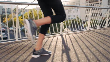Fit-woman-running-and-jogging-on-a-bridge