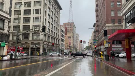 rainy-down-town-Los-Angeles-in-winter