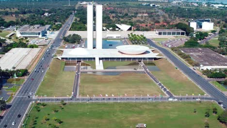 View-from-Brasilia-showing-the-presidential-palace,-congress,-Supreme-Court-and-Foreign-relations-office-before-2022-presidential-elections