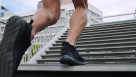Man-rushing-up-stairs-while-running-late-to