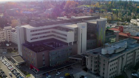 Aerial-View-Of-British-Columbia-Children's-Hospital,-Pediatric-Medical-Facility-In-Vancouver-City,-Canada