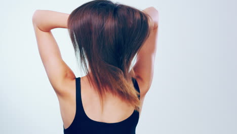 Beauty,-hair-and-back-of-woman-in-studio