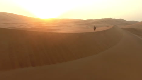 Caminando-Al-Amanecer-Sobre-El-Desierto