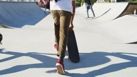 Skilled-skateboarding-footwork