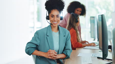 Black-woman,-call-center-and-contact-us-with-CRM