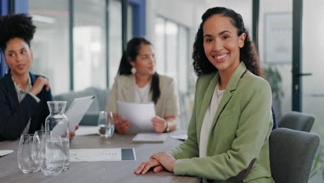 Business,-happy-woman-and-portrait-in-meeting
