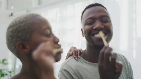 Brushing-teeth,-love-and-black-couple