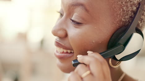 Headset,-call-center-and-black-woman
