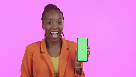 Money,-phone-and-woman-with-green-screen-mockup