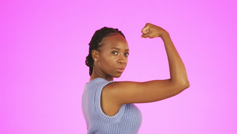 Strong,-muscle-flex-and-black-woman-isolated