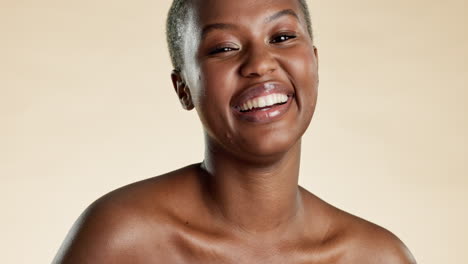 Beauty,-skincare-and-face-of-black-woman-laugh