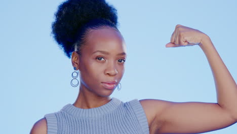 Strong,-muscle-and-face-of-a-black-woman