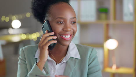 Black-woman,-business-and-phone-call