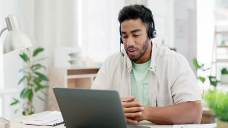 Headphones,-man-and-laptop-for-webinar