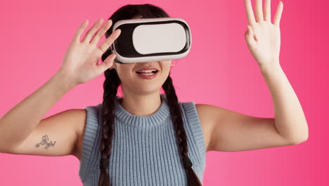 VR-Headset,-3D-Metaversum-Und-Frau-Mit-Cyber
