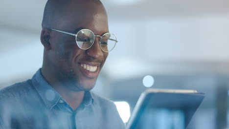 Networking,-smile-and-black-man-in-office