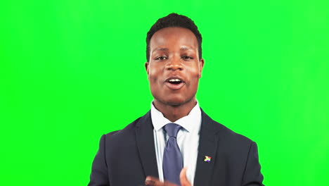 Black-man,-portrait-and-green-screen-for-business