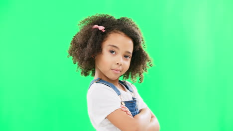 Face,-eyebrows-and-child-on-green-screen