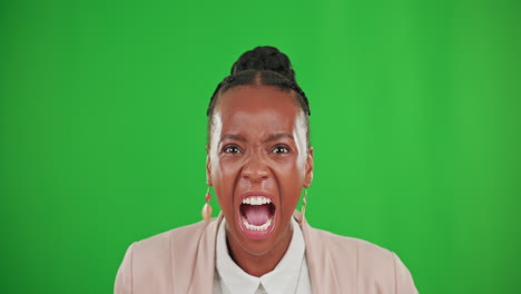 Screaming,-angry-and-business-with-black-woman