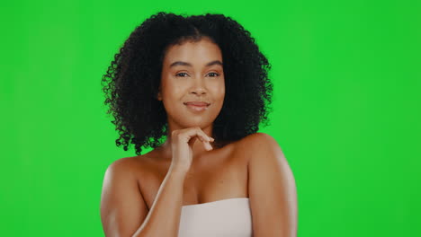 Skincare,-green-screen-and-face-of-woman