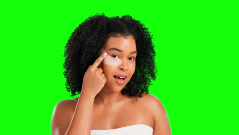 Eye-patch,-beauty-and-woman-on-green-screen