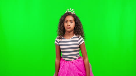 Magic,-princess-and-green-screen-with-child