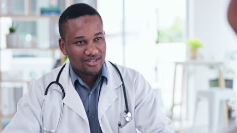 Consultation,-face-and-black-man-doctor-consulting