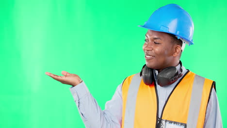 Mockup,-construction-and-black-man-with-space
